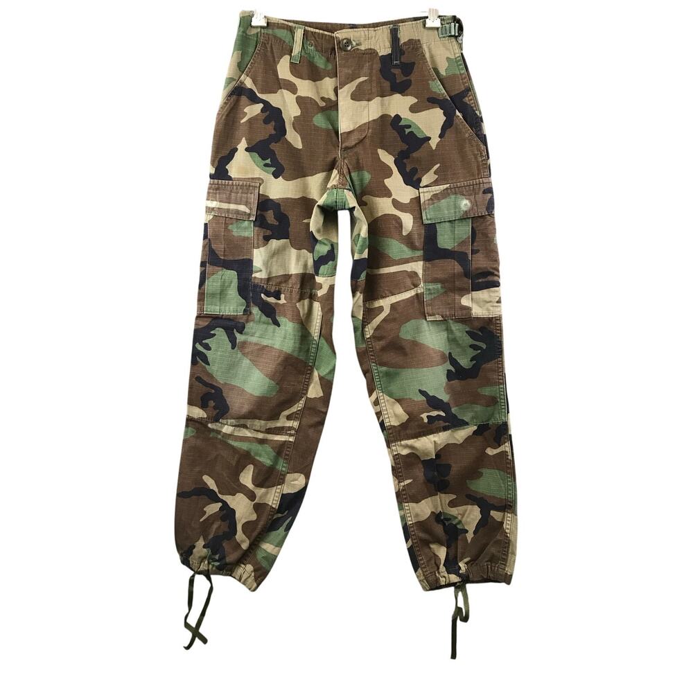 VTG Military Pants Mens XS Green Cargo Rip Stop Combat Utility Outdoor